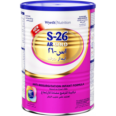 S - 26 AR Gold Wyeth Nutrition Premium Starter Anti Regurgitation Infant Formula 0 - 6 Months Tin 400 g